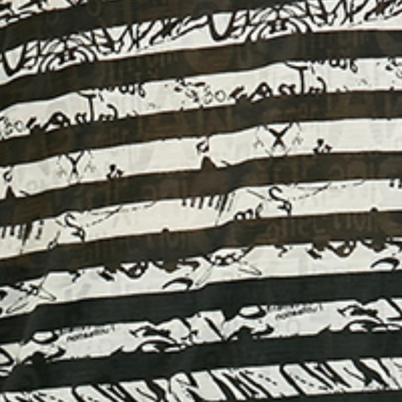 ♠ Plus Size Scribble Striped Long Tee - Black ♠ - Picture 6 of 8